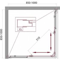 Душевой уголок BelBagno UNIQUE-A-2-85/100-C-Cr (прозрачное стекло) - Превью изображения №7 — Интернет-магазин ПроЗаказ