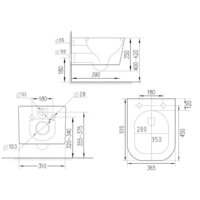 Унитаз подвесной Roxen Cube Bidet 530135-01X Rimless Soft Close с функцией биде - Превью изображения №14 — Интернет-магазин ПроЗаказ