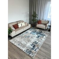 Ковер для жилой комнаты Radjab Carpet Бьянка Прямоугольник D009A 8563RK-B (1x2, Cream Shirink/Blue Fdy) - Превью изображения №4 — Интернет-магазин ПроЗаказ