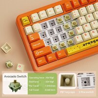 Клавиатура Ajazz AK820 Max Plus (оранжевый/белый, Ajazz Avocado) - Превью изображения №9 — Интернет-магазин ПроЗаказ