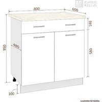 Шкаф напольный Кортекс-мебель Корнелия Лира НШ80р1ш (дуб сонома/королевский опал) - Превью изображения №3 — Интернет-магазин ПроЗаказ