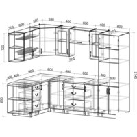 Готовая кухня Интерлиния Мила Крафт 1.68x2.6 правая (дуб английский) - Превью изображения №4 — Интернет-магазин ПроЗаказ