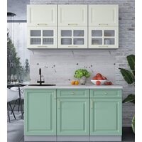 Готовая кухня Интерлиния Мила Шато 1.5Б (белый/мята/бискайская сосна) - Превью изображения №4 — Интернет-магазин ПроЗаказ