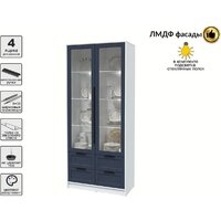 Шкаф-витрина Интерлиния Концепт Тренд КТ-ШВ2 с подсветкой (белый платинум/дуб королевский) - Превью изображения №3 — Интернет-магазин ПроЗаказ