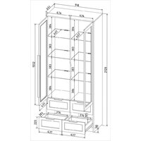 Шкаф-витрина Интерлиния Концепт Тренд КТ-ШВ2 с подсветкой (белый платинум/дуб королевский) - Превью изображения №5 — Интернет-магазин ПроЗаказ