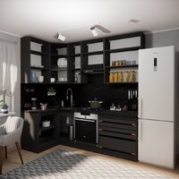 Готовая кухня ВерсоМебель Эко Премиум 1.2x2.4 левая (кашемир/ст. тунис) - Превью изображения №6 — Интернет-магазин ПроЗаказ