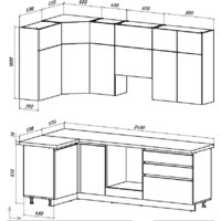 Готовая кухня ВерсоМебель Эко Премиум 1.2x2.4 левая (кашемир/ст. тунис) - Превью изображения №8 — Интернет-магазин ПроЗаказ