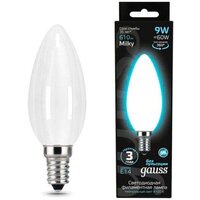 Gauss Filament Свеча 9W 610lm 4100К Е14 milky LED 103201209