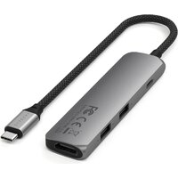 Док-станция Satechi 4-in-1 USB-C Slim Multiport Adapter 4K ST-P4SM (серый) - Превью изображения №3 — Интернет-магазин ПроЗаказ