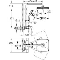 Душевая система  Grohe Vitalo Comfort 250 269842431 - Превью изображения №5 — Интернет-магазин ПроЗаказ