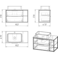  Axus Тумба под умывальник Парадис 90 - Превью изображения №3 — Интернет-магазин ПроЗаказ