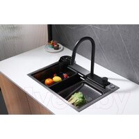 Кухонная мойка Abber Wasser Kreis AF2194B (черный матовый) - Превью изображения №3 — Интернет-магазин ПроЗаказ