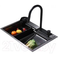 Кухонная мойка Abber Wasser Kreis AF2194B (черный матовый) - Превью изображения №2 — Интернет-магазин ПроЗаказ