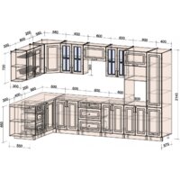 Готовая кухня Интерлиния Мила Шато 1.88x3.4 ВТ левая (пепел/пепел/опал светлый) - Превью изображения №5 — Интернет-магазин ПроЗаказ