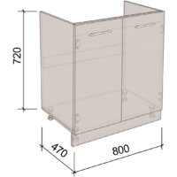 Шкаф напольный Артём-Мебель 800мм СН-114.22 (бетон спаркс) - Превью изображения №4 — Интернет-магазин ПроЗаказ