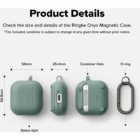 Чехол Ringke Onyx Magnetic для Airpods 4 Sage Green - Превью изображения №9 — Интернет-магазин ПроЗаказ