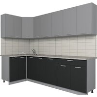 Готовая кухня Интерлиния Мила Лайт 1.2x2.6 (серебро/антрацит) - Превью изображения №2 — Интернет-магазин ПроЗаказ
