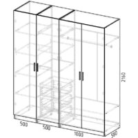 Шкаф распашной Интермебель Марсель-7 МР 01-07 (графит серый) - Превью изображения №3 — Интернет-магазин ПроЗаказ