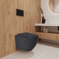 Унитаз подвесной Lauter Augsburg 21109EC + I012709 + I090138 (черный матовый с кнопкой смыва черный матовый) - Превью изображения №11 — Интернет-магазин ПроЗаказ