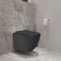 Унитаз подвесной Lauter Augsburg 21109EC + I012709 + I090138 (черный матовый с кнопкой смыва черный матовый) - Превью изображения №7 — Интернет-магазин ПроЗаказ