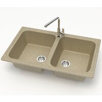 Кухонная мойка MARRBAXX Карельский камень модель 20/Q5 F020Q005 (песочный) - Превью изображения №2 — Интернет-магазин ПроЗаказ