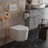 Унитаз подвесной Roxen Simple Compact в комплекте с инсталляцией StounFix Dual Fresh 6 в 1 966686 (кнопка: бежевый) - Превью изображения №13 — Интернет-магазин ПроЗаказ