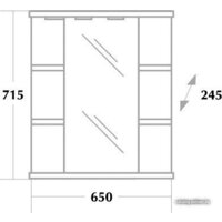  Onika Шкаф с зеркалом Глория 65.02 правый (белый) [206507] - Превью изображения №2 — Интернет-магазин ПроЗаказ
