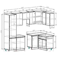 Готовая кухня ВерсоМебель Эко-7 1.4x2.6 правая (белый фасадный/черный/ст.мрамор итальянский) - Превью изображения №6 — Интернет-магазин ПроЗаказ