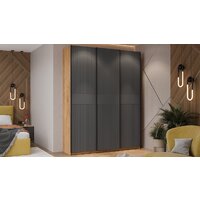 Шкаф-купе Трия Оскар Хилтон Т2 1800 271090 (ручка черная/дуб крафт золотой/графит матовый) - Превью изображения №4 — Интернет-магазин ПроЗаказ