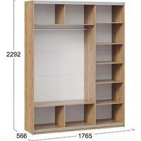 Шкаф-купе Трия Оскар Хилтон Т2 1800 271090 (ручка черная/дуб крафт золотой/графит матовый) - Превью изображения №5 — Интернет-магазин ПроЗаказ