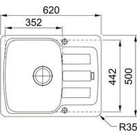 Кухонная мойка Franke Antea AZG 611-62 114.0693.553 (матовый черный) - Превью изображения №2 — Интернет-магазин ПроЗаказ