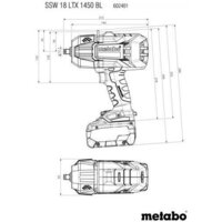 Гайковерт Metabo SSW 18 LTX 1450 BL 602401850 (без АКБ) - Превью изображения №2 — Интернет-магазин ПроЗаказ