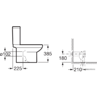 Унитаз напольный Roca Dama Senso [342517000] (без бачка, без сиденья) - Превью изображения №5 — Интернет-магазин ПроЗаказ