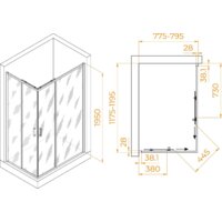 Душевой уголок RGW PA-246B 030824682-14 80x120 (черный/прозрачное стекло) - Превью изображения №2 — Интернет-магазин ПроЗаказ