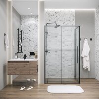 Душевой уголок Grossman Galaxy 100x90x195 120.K33.01.1090.21.02 (черный матовый/стекло шиншилла) - Превью изображения №7 — Интернет-магазин ПроЗаказ