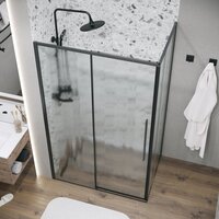 Душевой уголок Grossman Galaxy 100x90x195 120.K33.01.1090.21.02 (черный матовый/стекло шиншилла) - Превью изображения №9 — Интернет-магазин ПроЗаказ