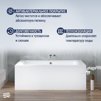 Ванна Lauter Belgravia 180x80 21110180 (с ножками и сифоном 21Y11030 хром) - Превью изображения №4 — Интернет-магазин ПроЗаказ