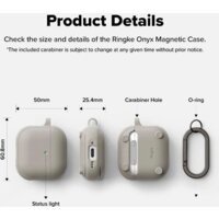 Чехол Ringke Onyx Magnetic для Airpods 4 Warm Gray - Превью изображения №9 — Интернет-магазин ПроЗаказ