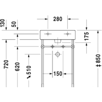 Умывальник Duravit Vero 50x47 (0454500000) - Превью изображения №4 — Интернет-магазин ПроЗаказ