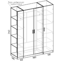 Шкаф распашной Интермебель Марсель-25 МР 01-25 (кашемир) - Превью изображения №3 — Интернет-магазин ПроЗаказ