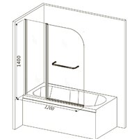 Стеклянная шторка для ванны Roxen Brimen 52010-120 120х140 - Превью изображения №11 — Интернет-магазин ПроЗаказ