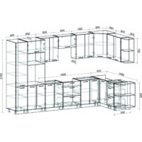 Готовая кухня Интерлиния Мила Лайт 1.68x3.4 правая без столешницы (белый платинум) - Превью изображения №2 — Интернет-магазин ПроЗаказ