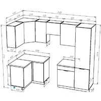 Готовая кухня ВерсоМебель Эко-1 1.2x2.6 левая (белый фасадный/ст.золотистый дуб) - Превью изображения №7 — Интернет-магазин ПроЗаказ
