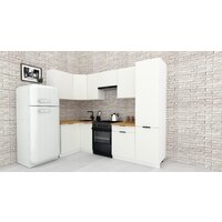 Готовая кухня ВерсоМебель Эко-1 1.2x2.6 левая (белый фасадный/ст.золотистый дуб) - Превью изображения №2 — Интернет-магазин ПроЗаказ