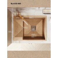 Кухонная мойка Polygran Blade 660 (песочный) - Превью изображения №2 — Интернет-магазин ПроЗаказ