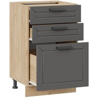 Шкаф напольный Трия Лорас 1Н5Я3 (дуб крафт золотой/холст вулкан) - Превью изображения №2 — Интернет-магазин ПроЗаказ