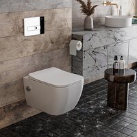 Унитаз подвесной Roxen Cube Bidet One Rimless 6 в 1 StounFix Dual Fresh 596716 (кнопка: хром) - Превью изображения №12 — Интернет-магазин ПроЗаказ