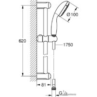 Душевой гарнитур  Grohe Tempesta 100 27924001 - Превью изображения №2 — Интернет-магазин ПроЗаказ