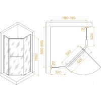 Душевой уголок RGW PA-091B 35089189-14 80x90 (черный/прозрачное стекло) - Превью изображения №2 — Интернет-магазин ПроЗаказ