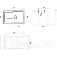 Кухонная мойка Longran Amanda AMG780.500 (трюфель) - Превью изображения №3 — Интернет-магазин ПроЗаказ